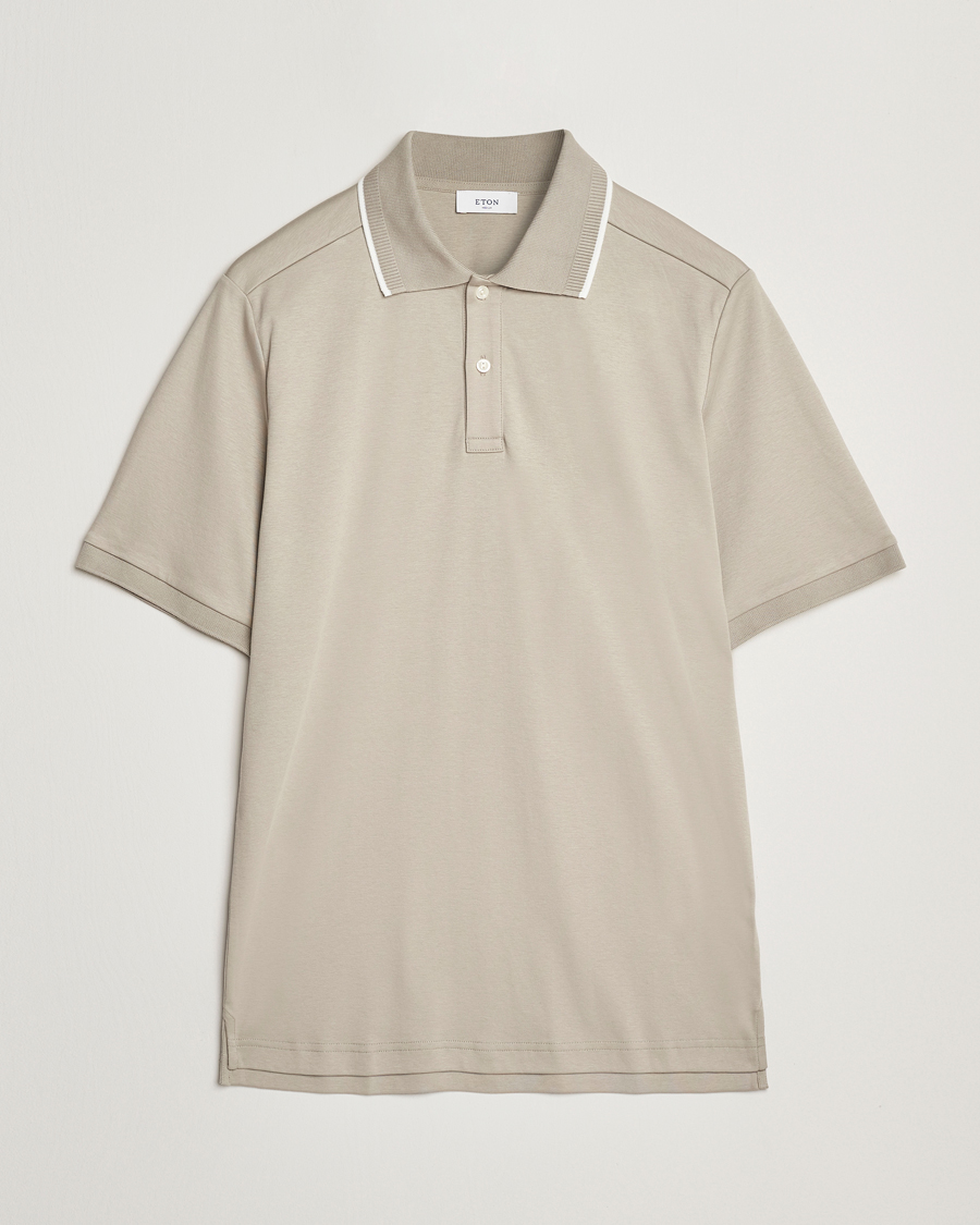 Herr | Pikéer | Eton | Supima Cotton Interlock Polo Beige