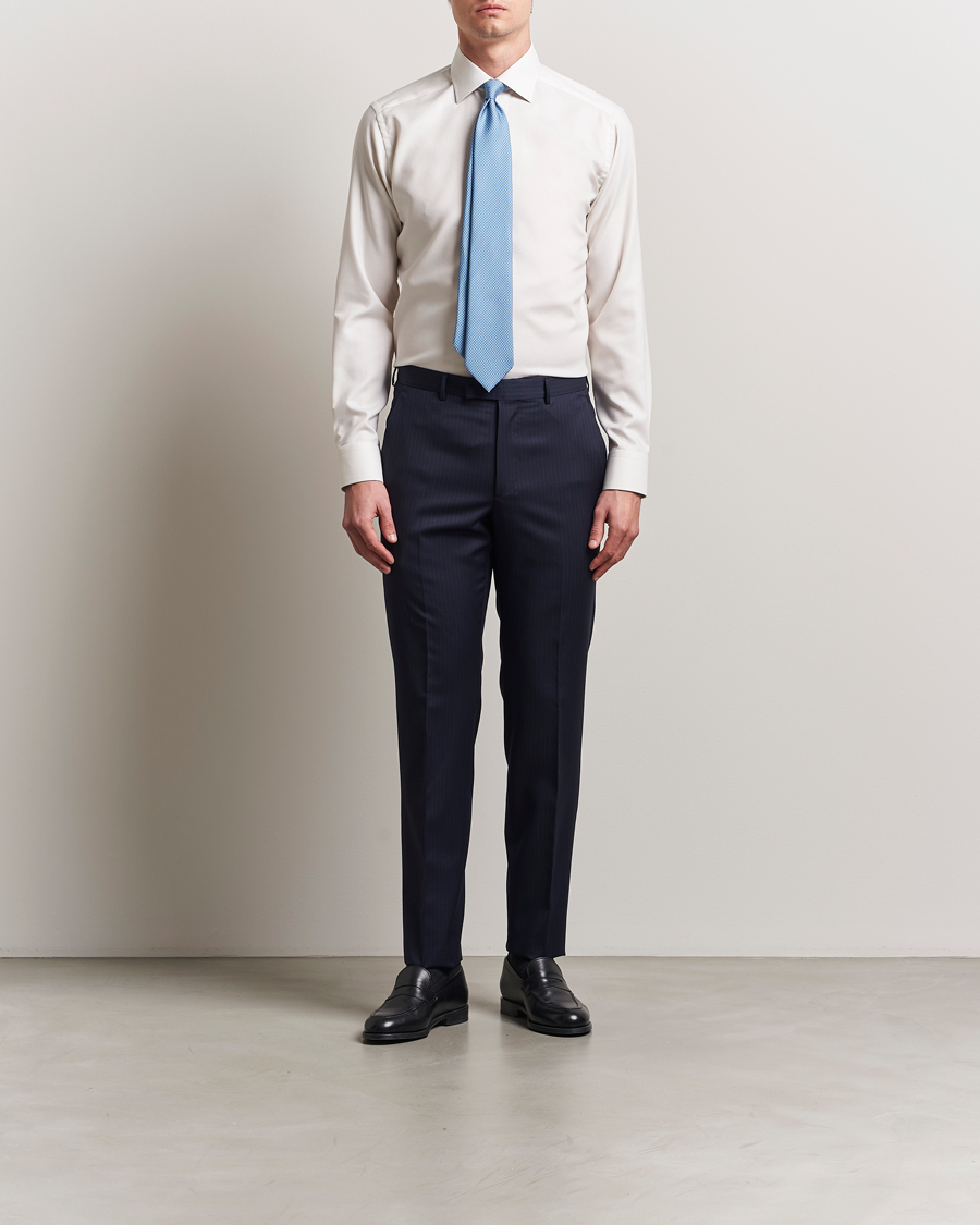 Herr | Skjortor | Eton | Slim Fit Fine Twill Shirt Off White Melange