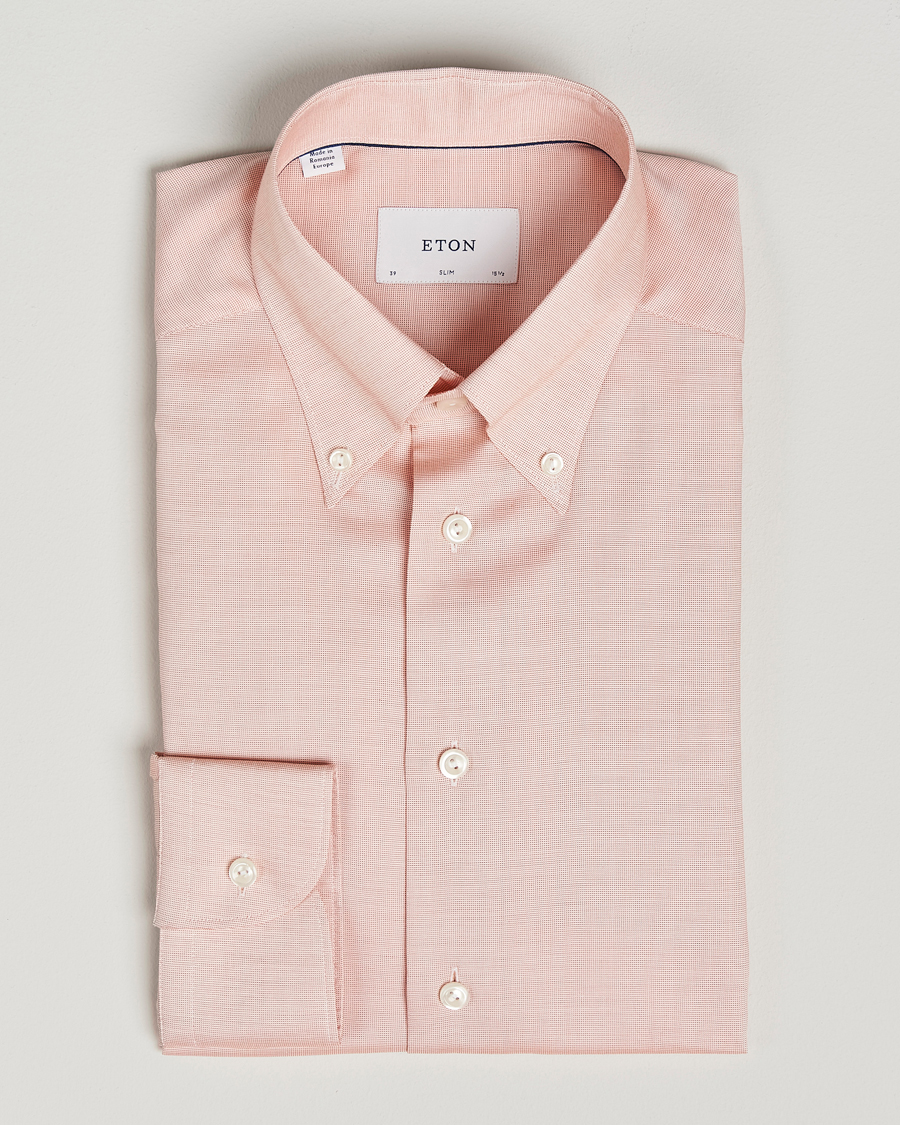 Herr | Skjortor | Eton | Slim Fit Wrinkle Free Oxford Shirt Orange