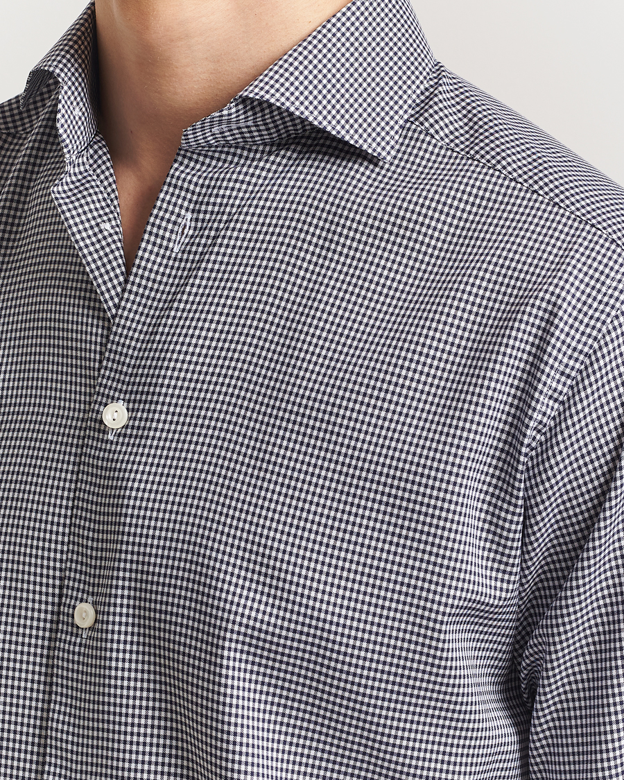 Herr | Skjortor | Eton | Slim Fit Checked Signature Shirt Dark Blue/White