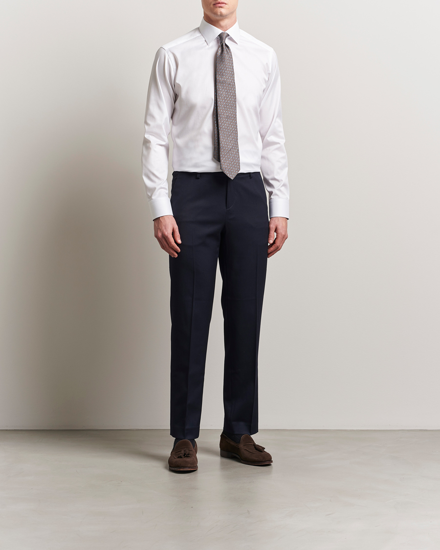 Herr | Skjortor | Eton | Slim Fit Signature Twill Contrast Shirt White