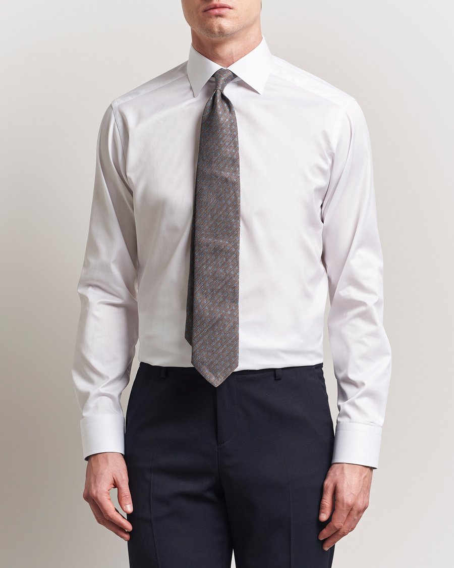 Herr | Skjortor | Eton | Slim Fit Signature Twill Contrast Shirt White