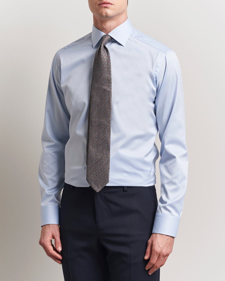 Herr | Skjortor | Eton | Slim Fit Signature Twill Contrast Shirt Light Blue