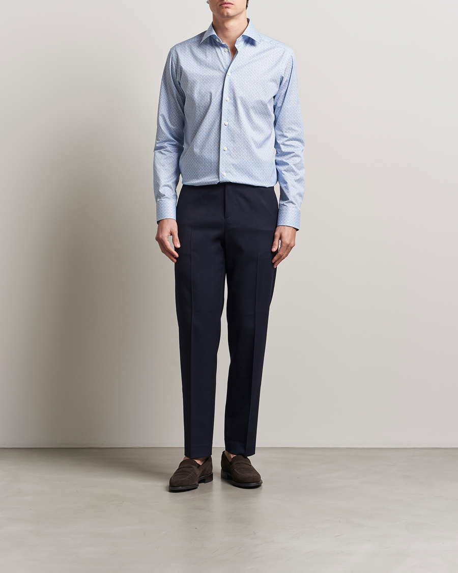 Herr | Skjortor | Eton | Slim Fit Signature Twill Printed Shirt Light Blue