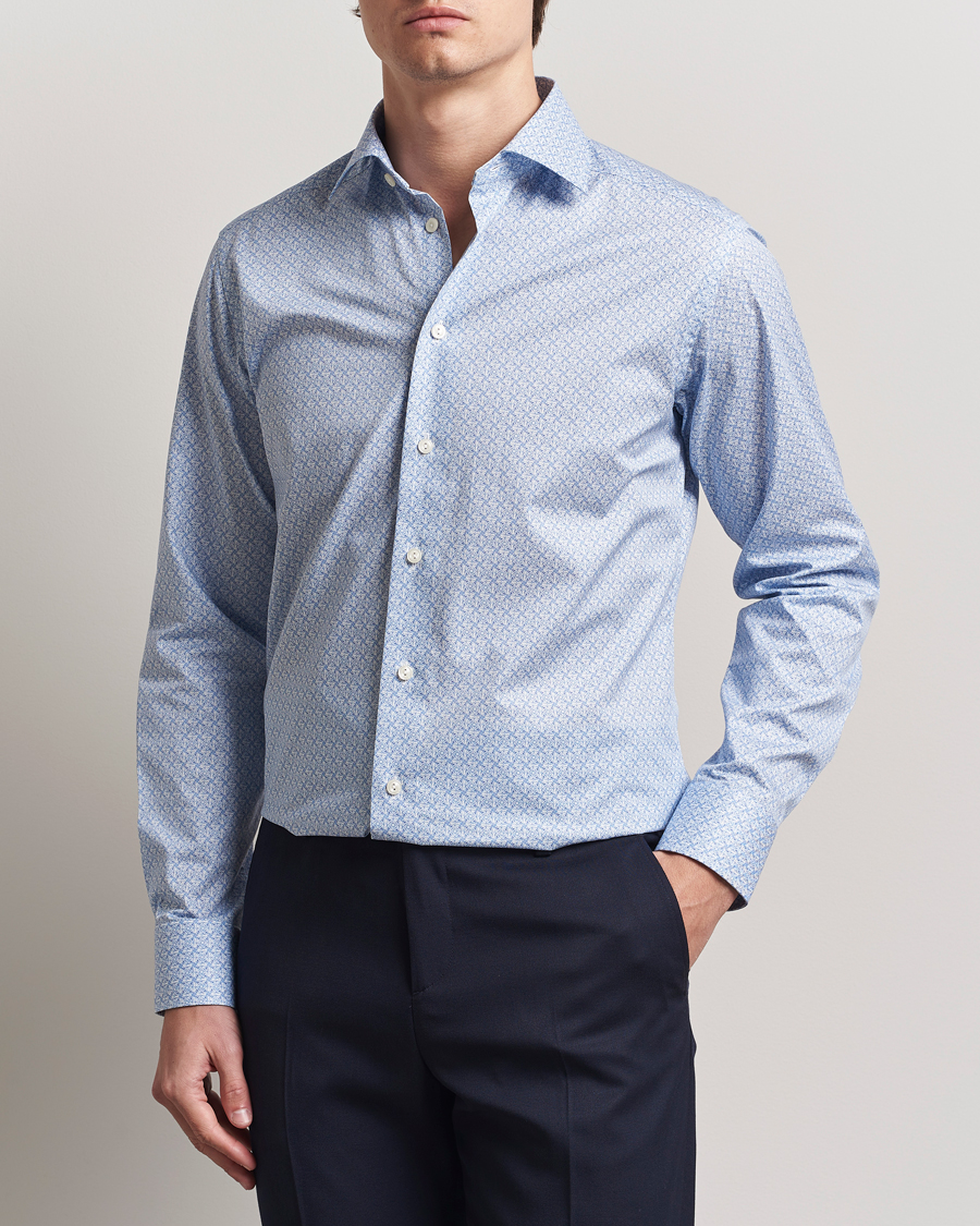 Herr | Skjortor | Eton | Slim Fit Signature Twill Printed Shirt Light Blue