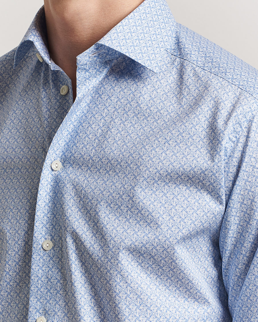Herr | Skjortor | Eton | Slim Fit Signature Twill Printed Shirt Light Blue