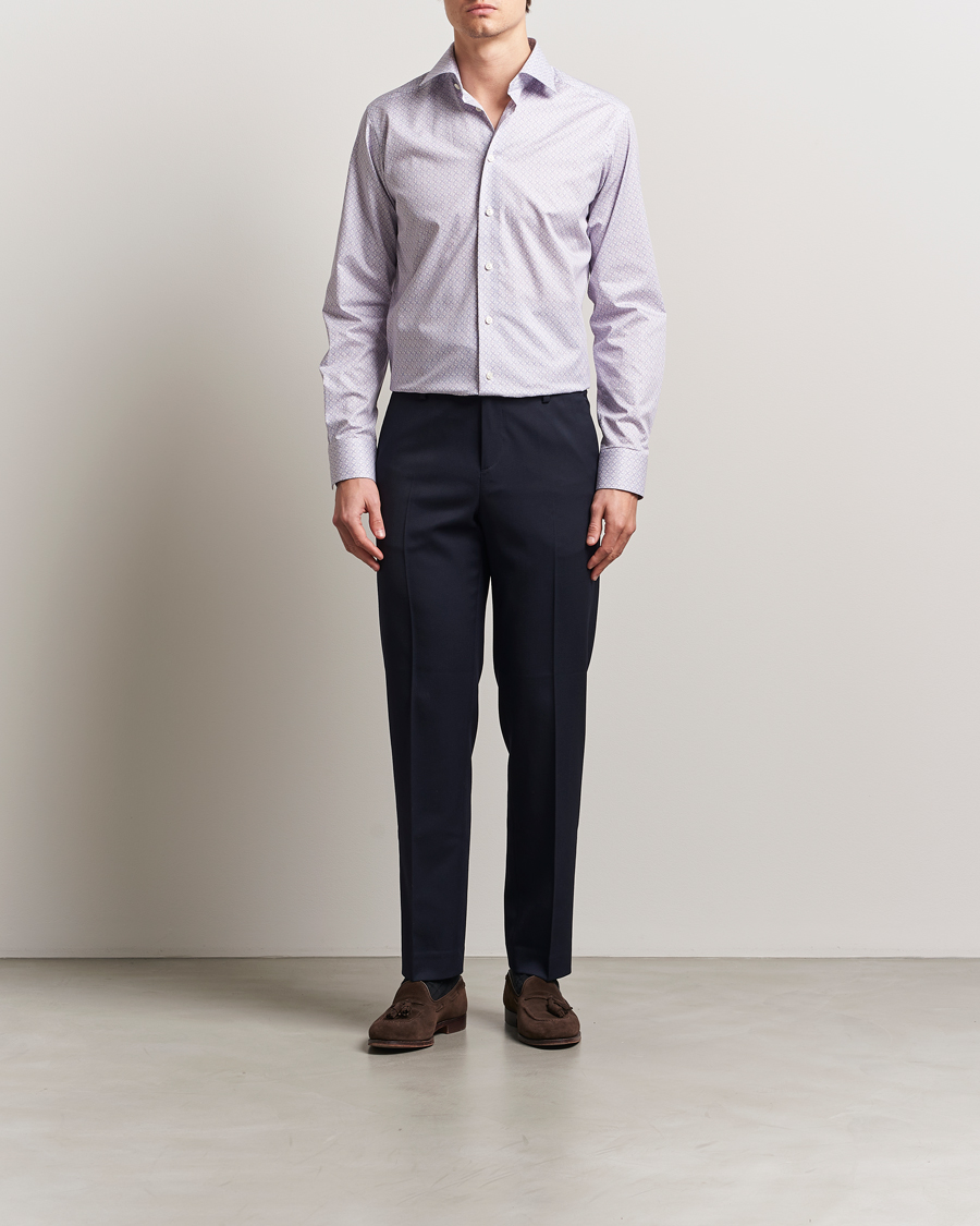 Herr | Skjortor | Eton | Slim Fit Signature Twill Printed Shirt Pink