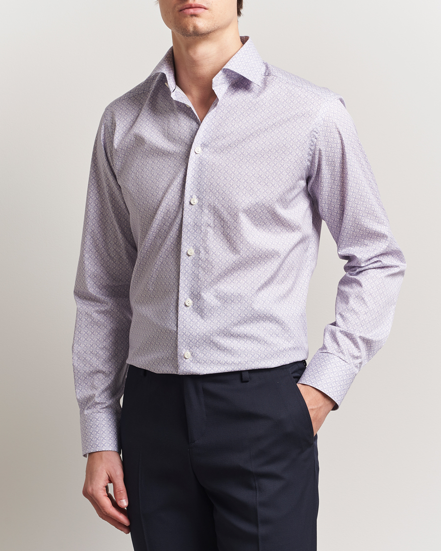 Herr | Skjortor | Eton | Slim Fit Signature Twill Printed Shirt Pink