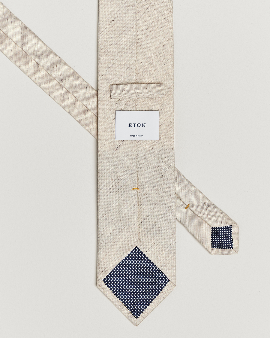 Herr | Slipsar | Eton | Silk/Linen Tie Beige