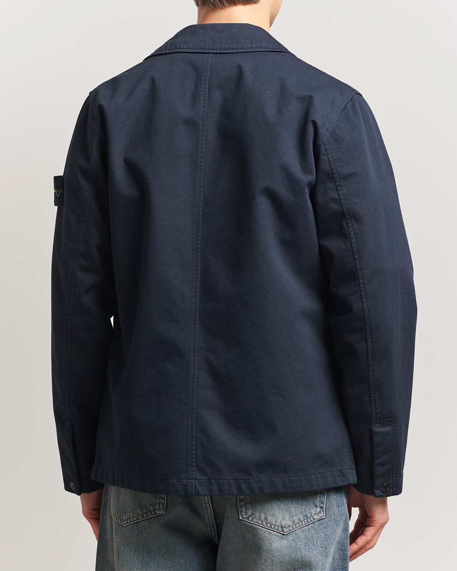 Herr | Jackor | Stone Island | Raso Gommato 3L Cotton Blazer Jacket Navy Blue