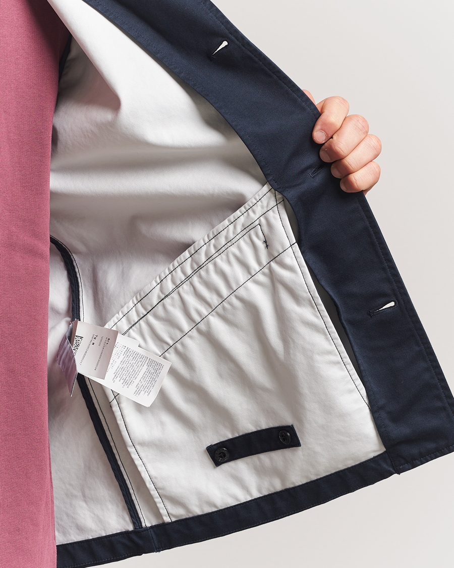 Herr | Jackor | Stone Island | Raso Gommato 3L Cotton Blazer Jacket Navy Blue