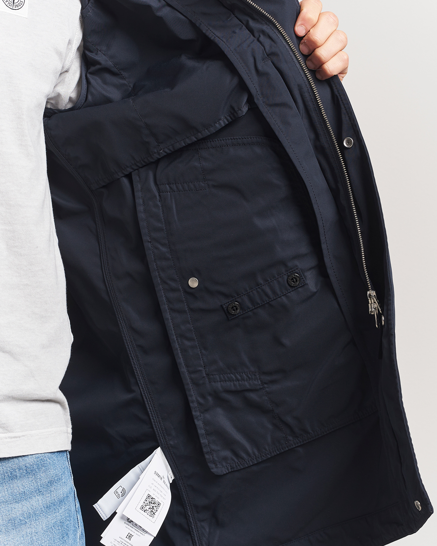 Herr | Jackor | Stone Island | Micro Twill Long Coat Navy Blue