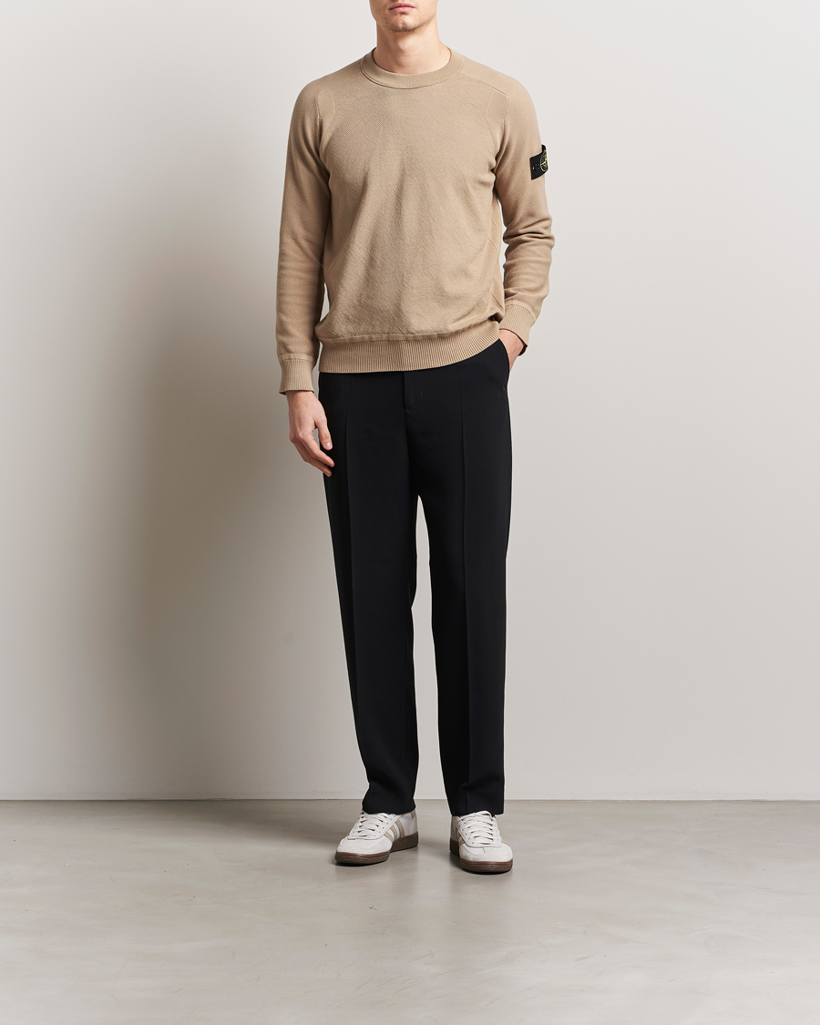 Herr | Tröjor | Stone Island | Micro Stitch Organic Cotton Crew Biscuit