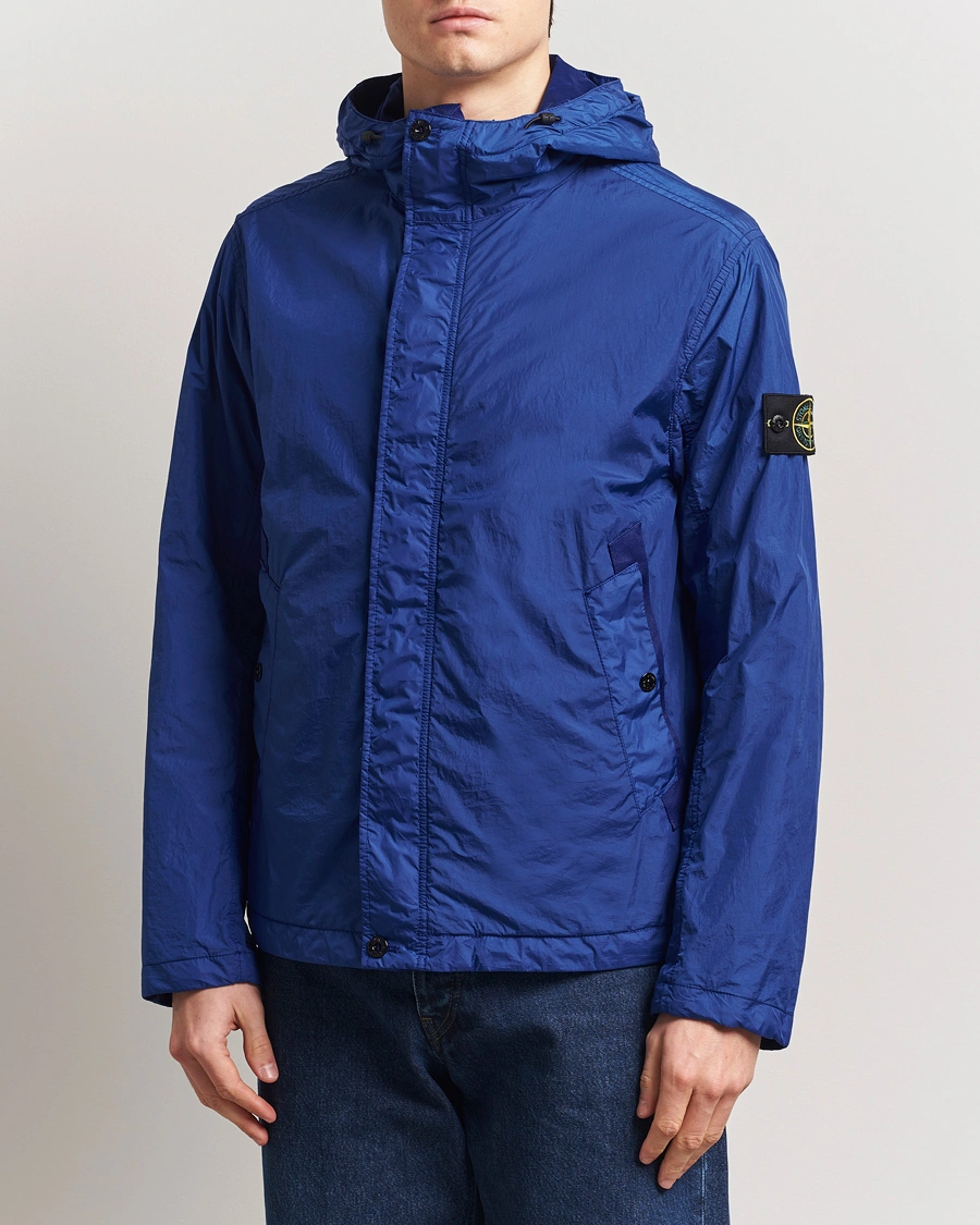 Herr | Jackor | Stone Island | Crinkle Reps Hooded Jacket Bright Blue