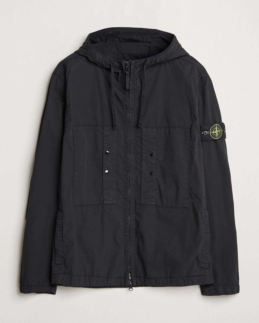 Herr | Jackor | Stone Island | Supima Cotton Stretch Hooded Jacket Black