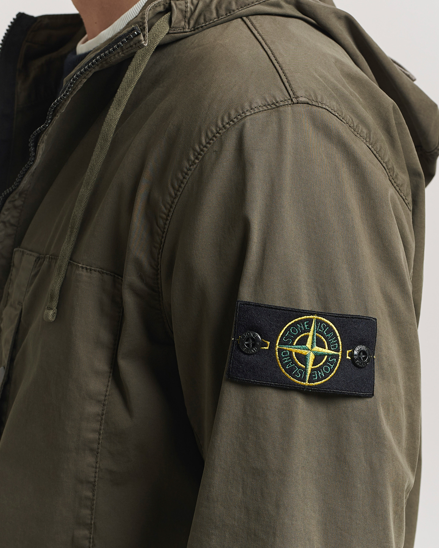Herr | Jackor | Stone Island | Supima Cotton Stretch Hooded Jacket Military Green