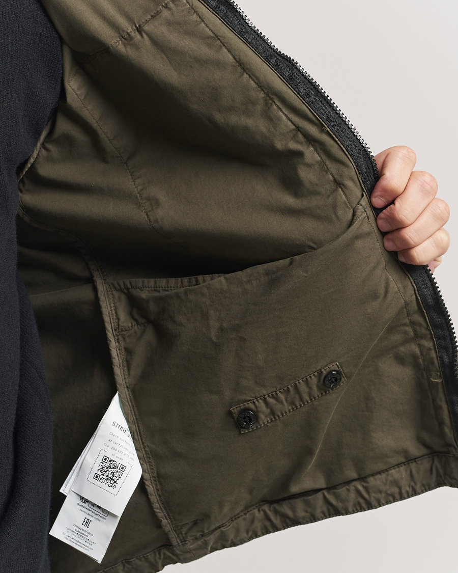 Herr | Jackor | Stone Island | Supima Cotton Stretch Hooded Jacket Military Green