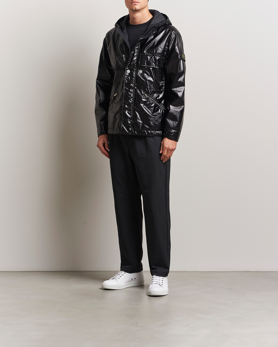 Herr | Jackor | Stone Island | Mussola Gommata Hooded Jacket Black