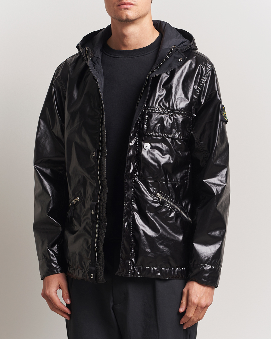 Herr | Jackor | Stone Island | Mussola Gommata Hooded Jacket Black