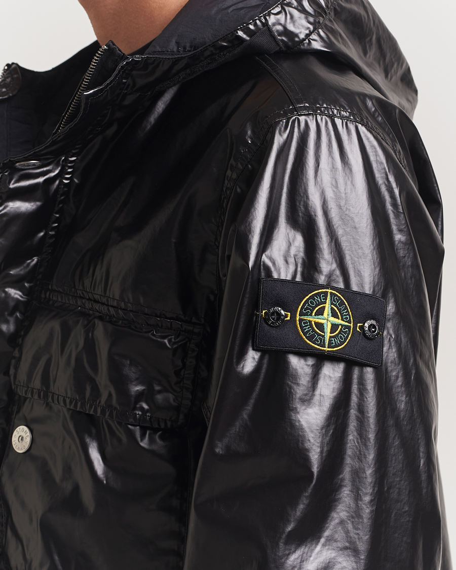 Herr | Jackor | Stone Island | Mussola Gommata Hooded Jacket Black
