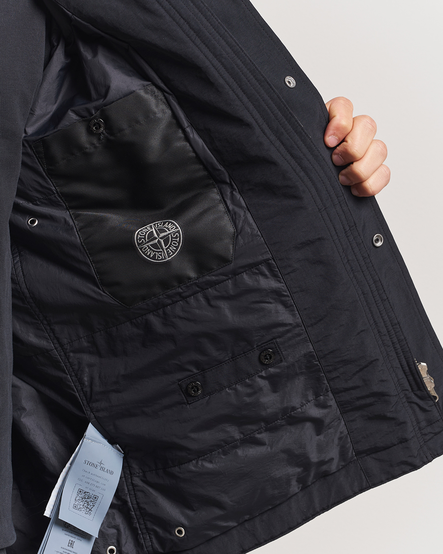 Herr | Jackor | Stone Island | Mussola Gommata Hooded Jacket Black