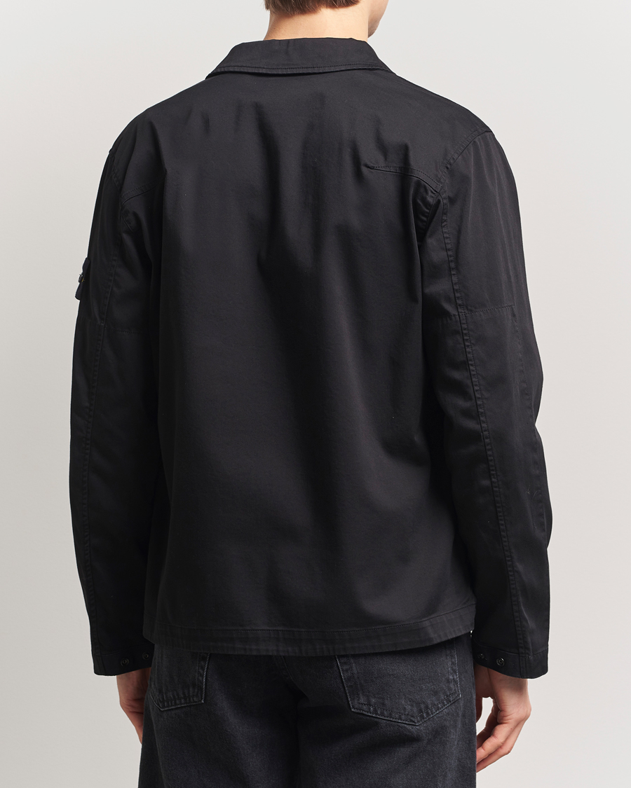 Herr | Skjortor | Stone Island | Cotton Stretch Zip Overshirt Black