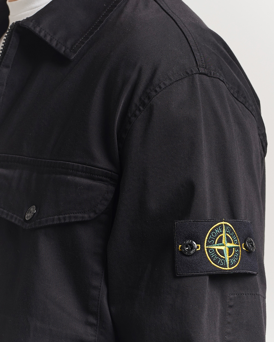 Herr | Skjortor | Stone Island | Cotton Stretch Zip Overshirt Black