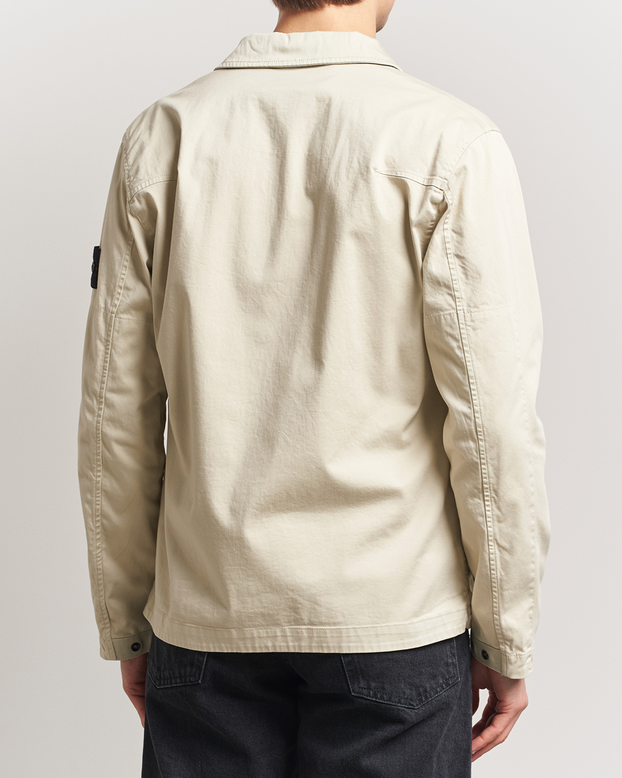 Herr | Skjortor | Stone Island | Cotton Stretch Zip Overshirt Sand