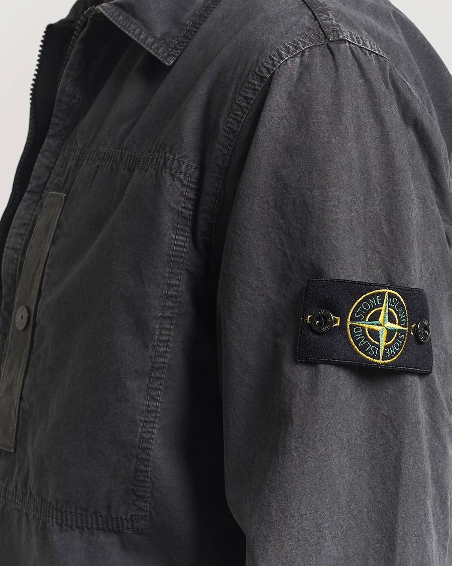 Herr | Skjortor | Stone Island | Old Effect Garment Washed Zip Overshirt Charcoal