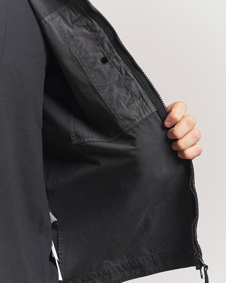 Herr | Skjortor | Stone Island | Old Effect Garment Washed Zip Overshirt Charcoal