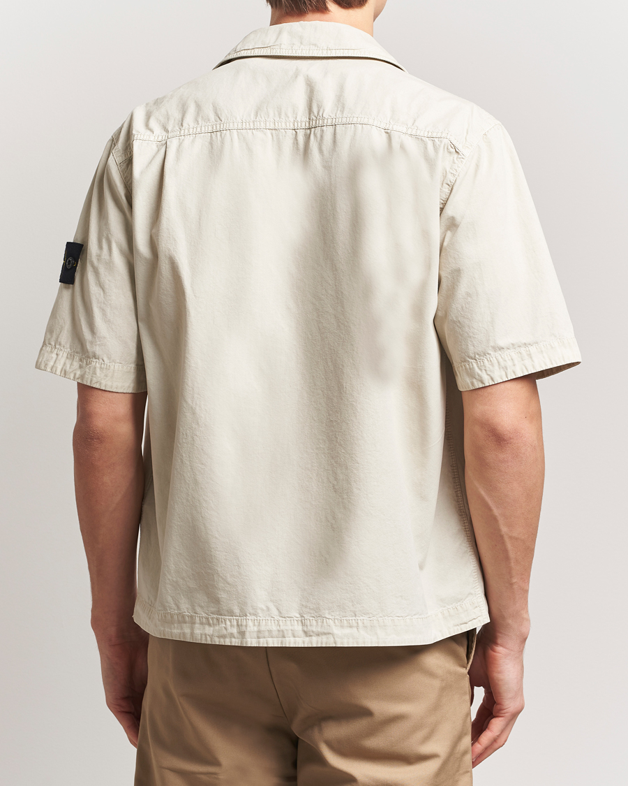 Herr | Skjortor | Stone Island | Cotton Canvas Old Effect Short Sleeve Shirt Sand