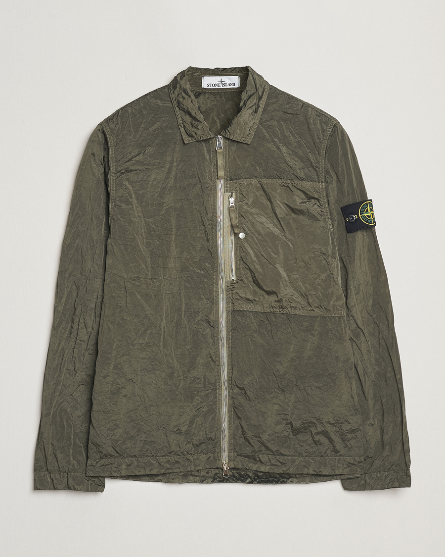 Herr | Skjortor | Stone Island | Nylon Metal Zip Overshirt Military Green