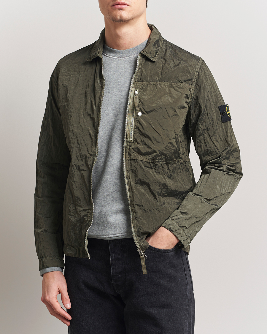 Herr | Skjortor | Stone Island | Nylon Metal Zip Overshirt Military Green