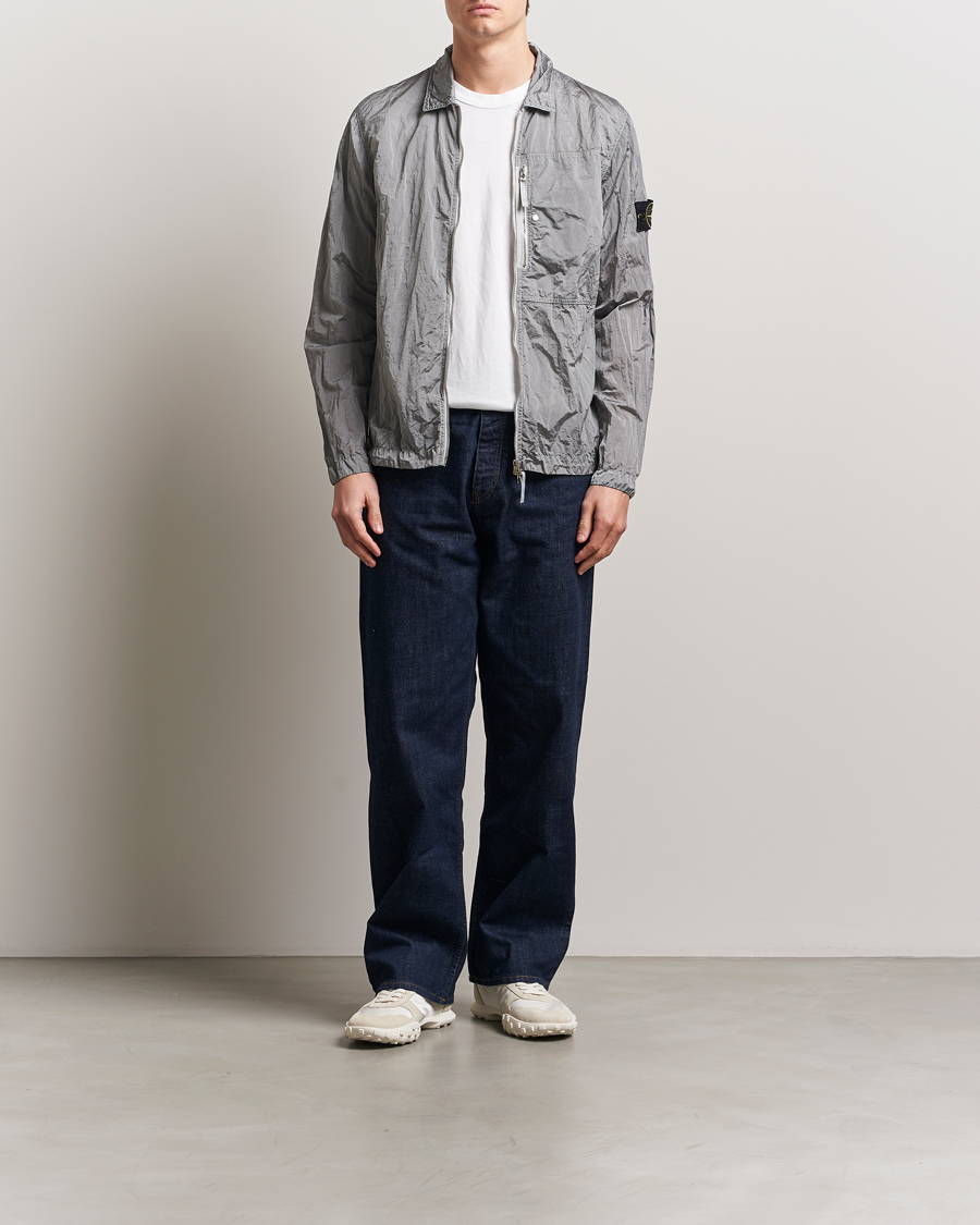 Herr | Skjortor | Stone Island | Nylon Metal Zip Overshirt Pearl Grey