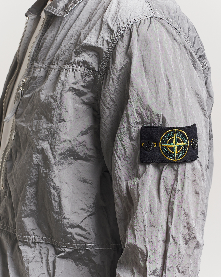 Herr | Skjortor | Stone Island | Nylon Metal Zip Overshirt Pearl Grey