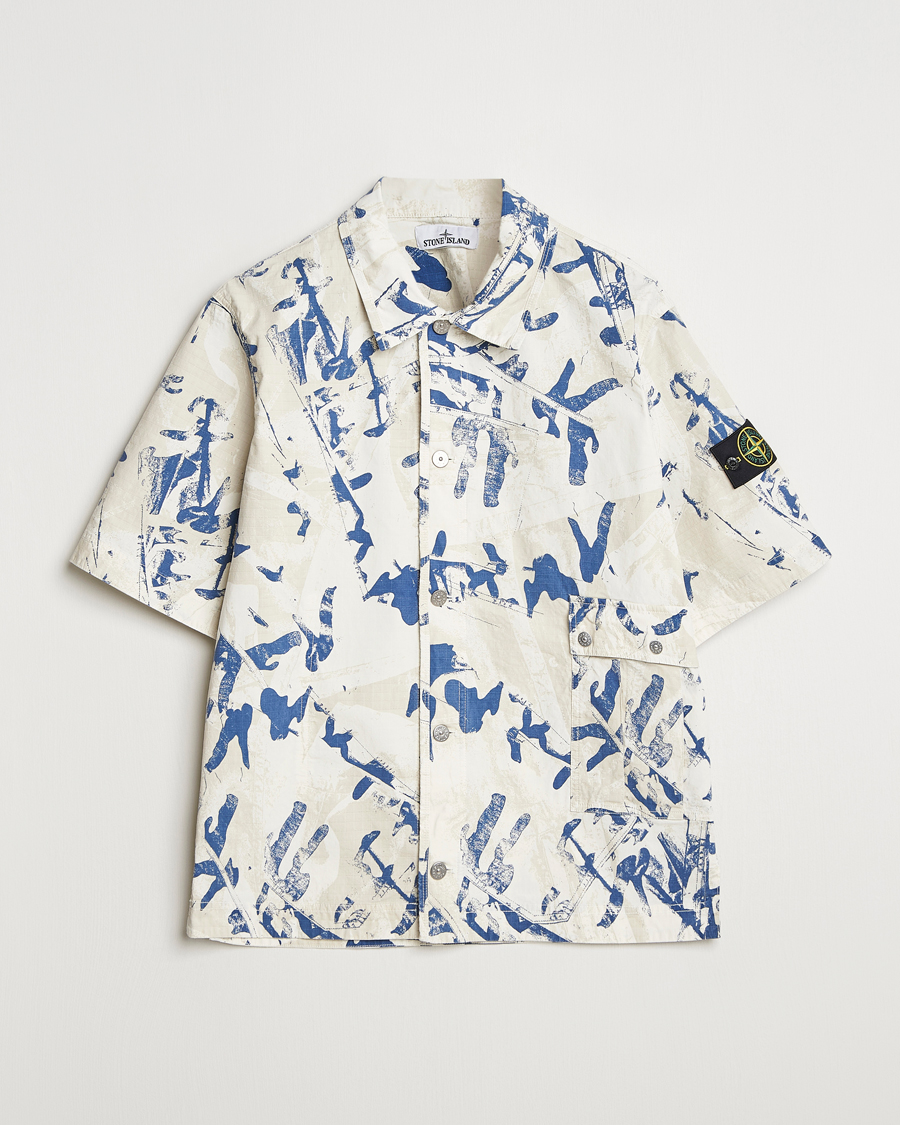 Herr | Skjortor | Stone Island | Stretch Ripstop Camo Short Sleeve Shirt Desert