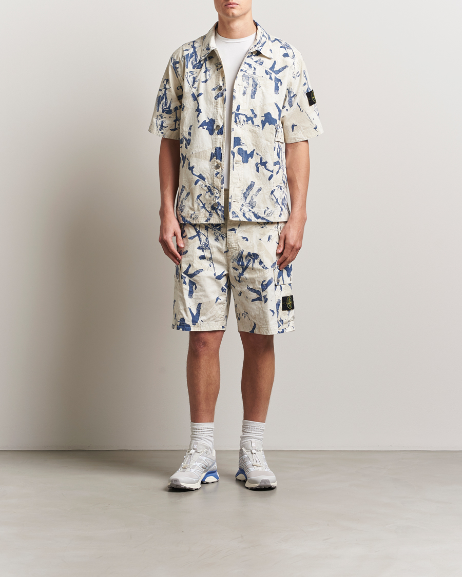 Herr | Skjortor | Stone Island | Stretch Ripstop Camo Short Sleeve Shirt Desert