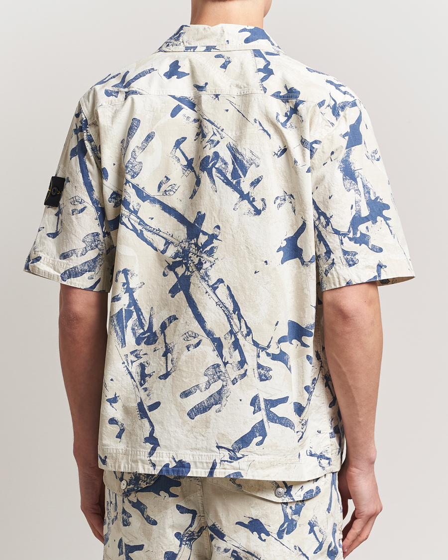 Herr | Skjortor | Stone Island | Stretch Ripstop Camo Short Sleeve Shirt Desert