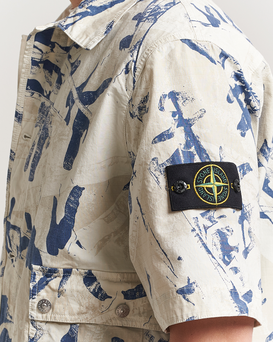 Herr | Skjortor | Stone Island | Stretch Ripstop Camo Short Sleeve Shirt Desert