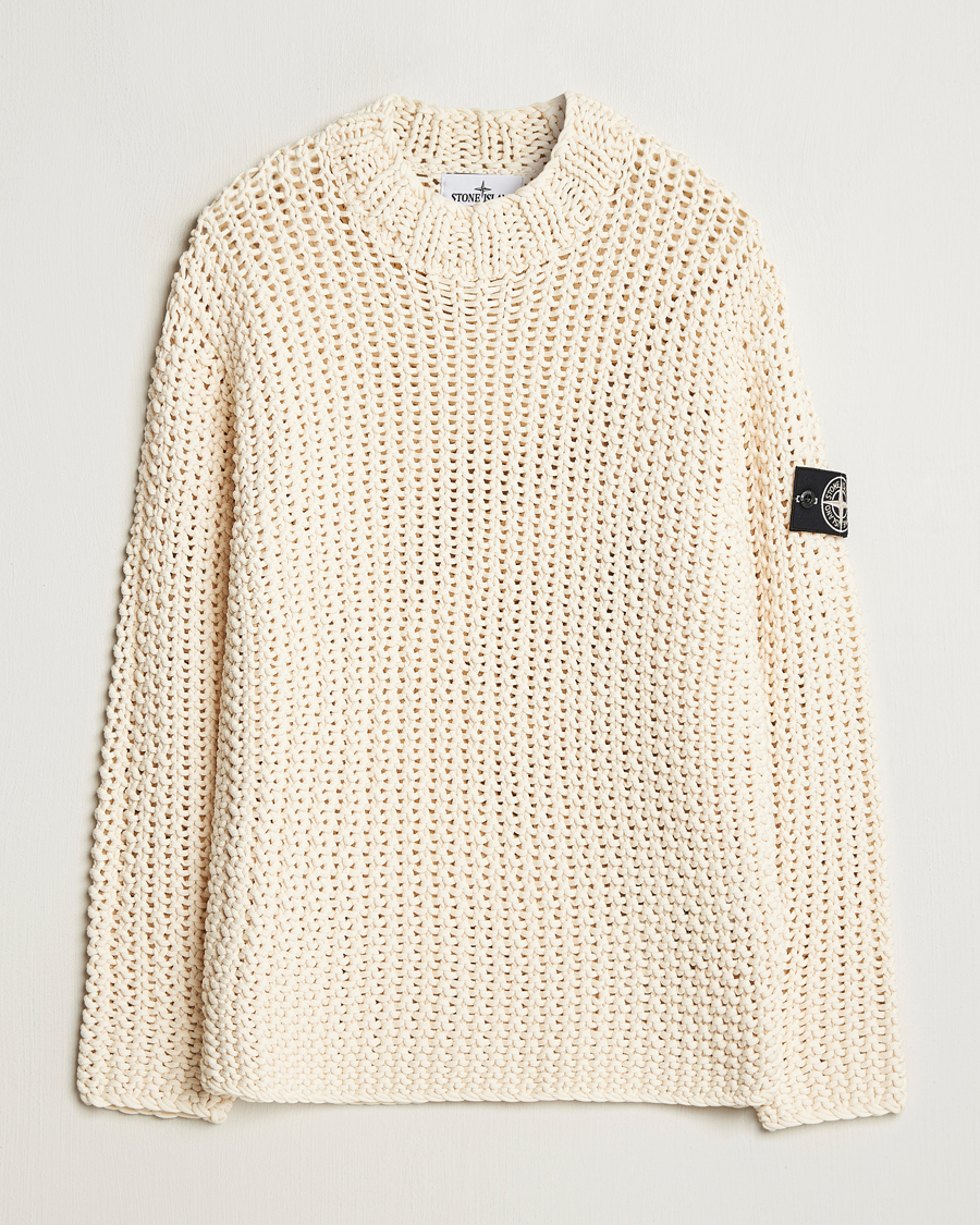 Herr | Tröjor | Stone Island | UV Reactive Chain Stitch Sweater Cherry