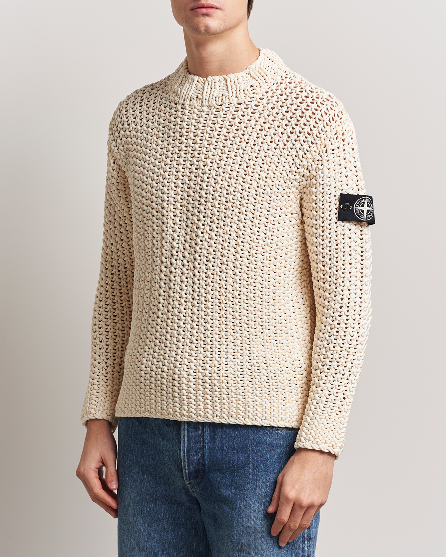 Herr | Tröjor | Stone Island | UV Reactive Chain Stitch Sweater Cherry