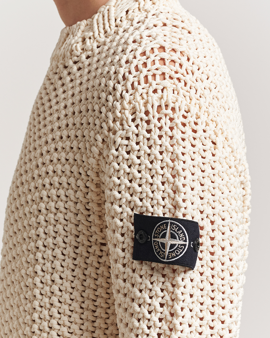 Herr | Tröjor | Stone Island | UV Reactive Chain Stitch Sweater Cherry