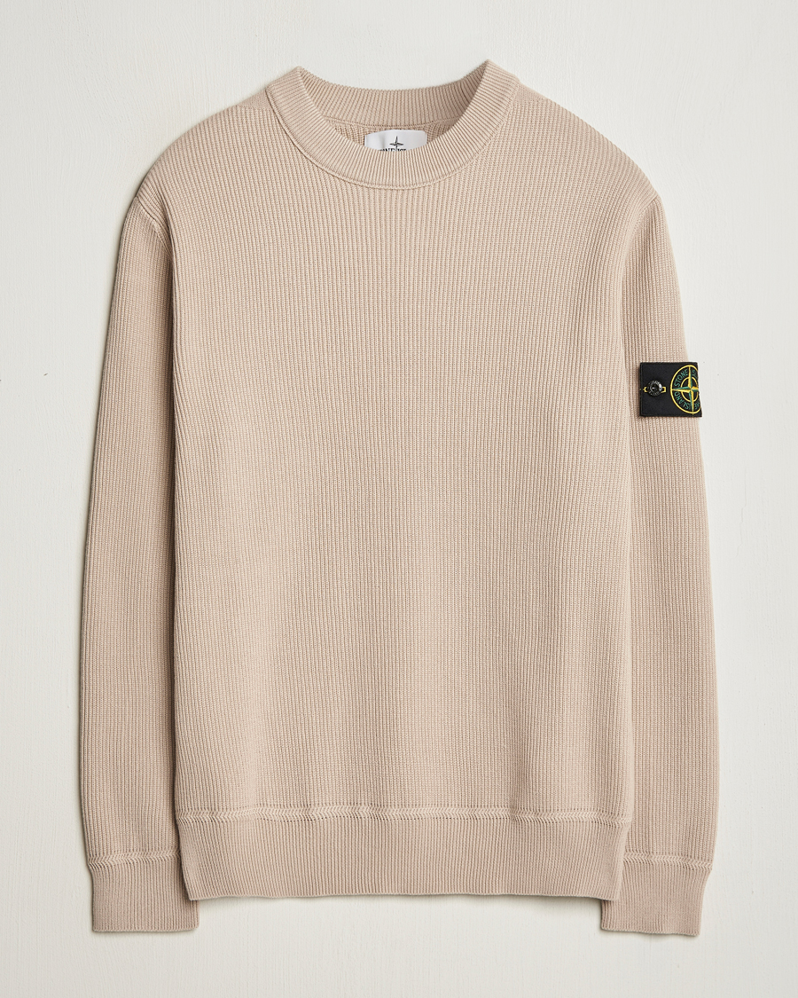 Herr | Tröjor | Stone Island | Ribbed Soft Organic Cotton Crewneck Desert