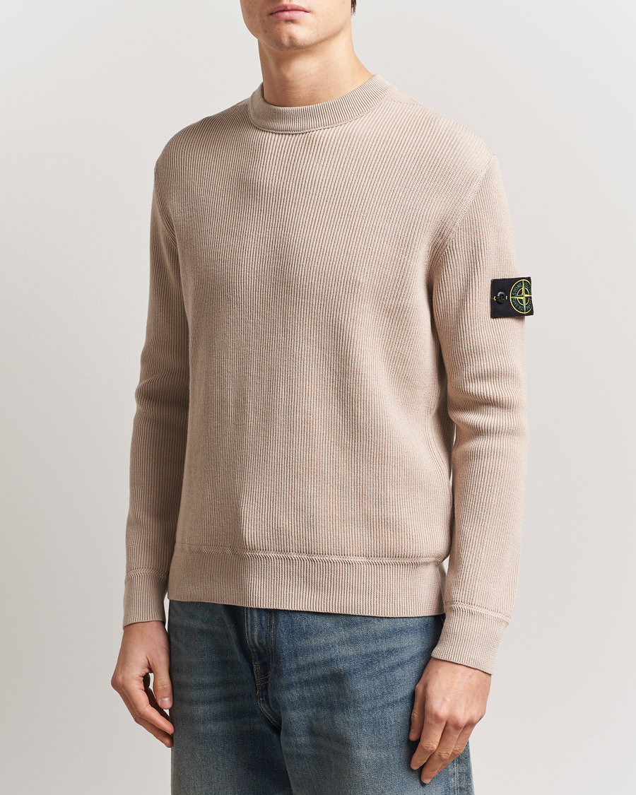 Herr | Tröjor | Stone Island | Ribbed Soft Organic Cotton Crewneck Desert