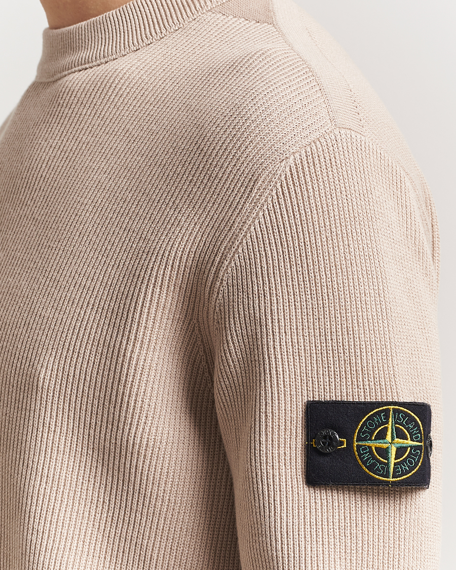 Herr | Tröjor | Stone Island | Ribbed Soft Organic Cotton Crewneck Desert