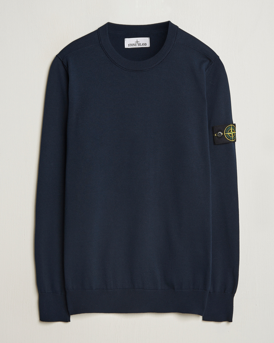 Herr | Tröjor | Stone Island | Soft Organic Cotton Crew Neck Navy Blue