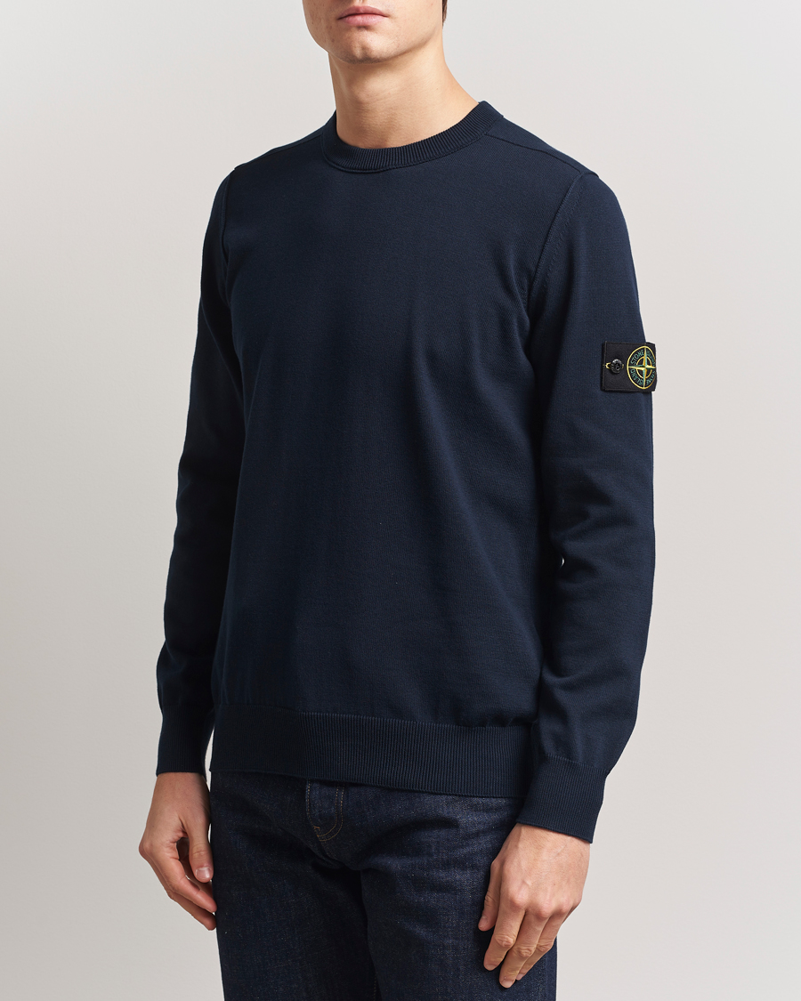 Herr | Tröjor | Stone Island | Soft Organic Cotton Crew Neck Navy Blue