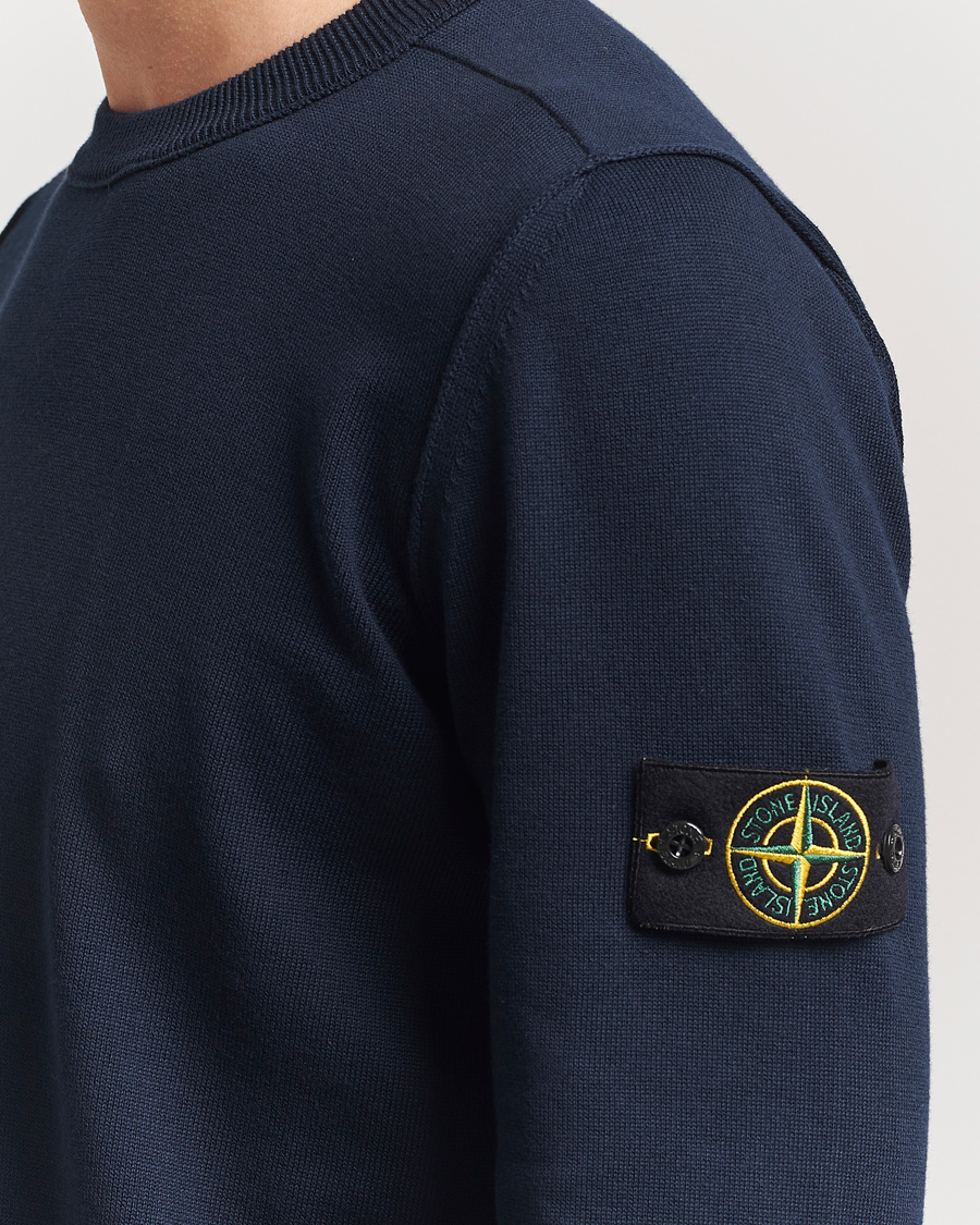 Herr | Tröjor | Stone Island | Soft Organic Cotton Crew Neck Navy Blue