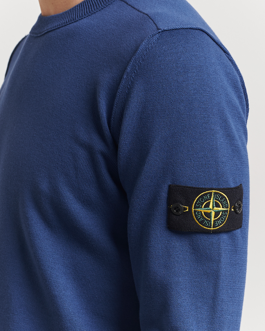 Herr | Tröjor | Stone Island | Soft Organic Cotton Crew Neck Blue Marine