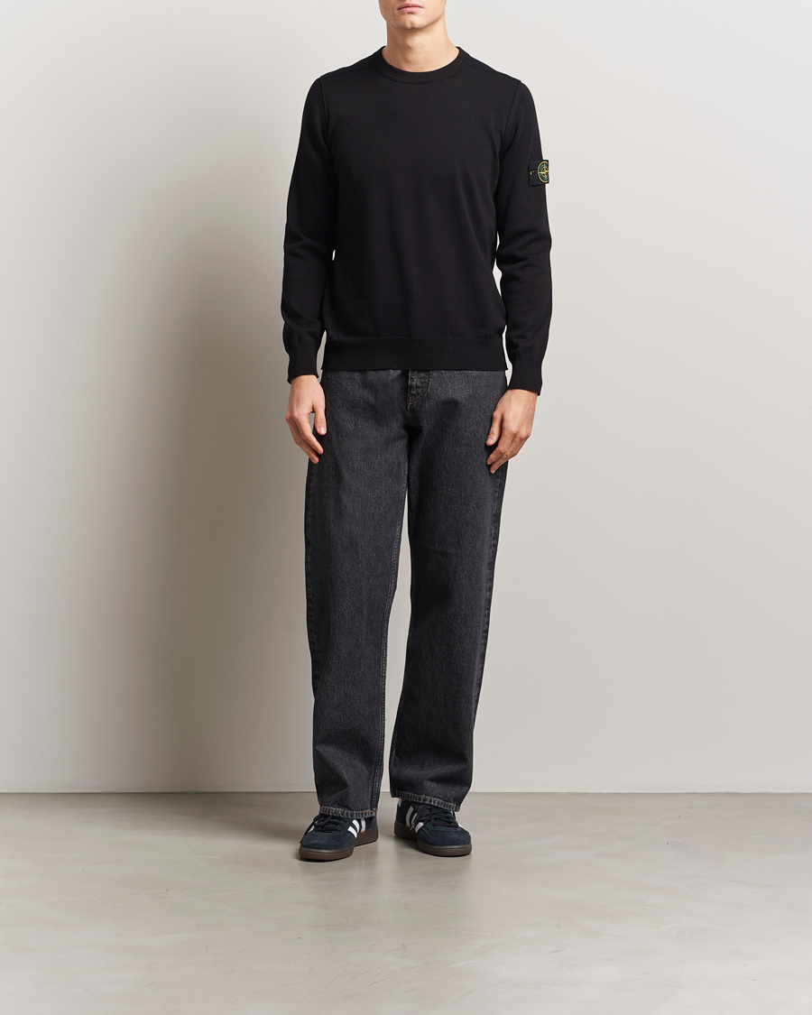 Herr | Tröjor | Stone Island | Soft Organic Cotton Crew Neck Black